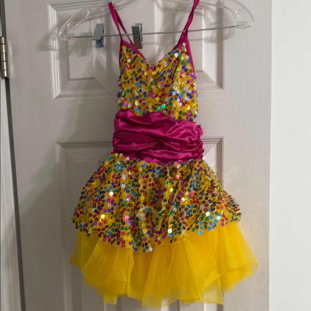 Colorful Sequin Kids Costume Dress